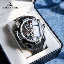 Reef tiger/rt famoso masculino designer esporte relógio calendário semana automática relógio mecânico 100m pulseira de borracha à prova dwaterproof água relógio masculino 2024 - compre barato