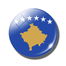 Handmade Crystal Glass Cabochon Souvenirs Kosovo Flag Fridge Magnets for Refrigerator Removable Magnetic Stickers Home Decor 2024 - buy cheap