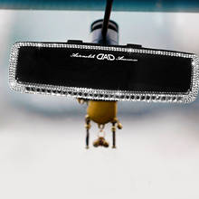 Decoración de espejo retrovisor Interior de coche con diamantes de imitación, adorno de cristal ostentoso, cubierta de espejo retrovisor, accesorios para mujer 2024 - compra barato