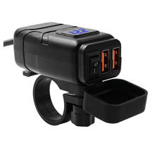 Cargador USB Dual QC3.0 para motocicleta, voltímetro LED multifunción, resistente al agua, 1 unidad 2024 - compra barato