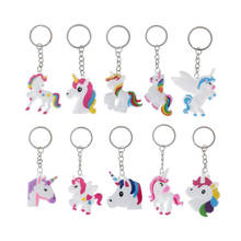 Trendy Diy Cute Fairytale PVC Unicorn Keychain Multi-style Horse Key Rings Holder Alloy Key Chain For Woman Girls Gift Jewelry 2024 - buy cheap