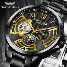 Men's Luxury Mechanical Wristwatch Waknoer Metal Steel Automatic Mechanical Watches Business Male Montre Relogio Masculino Saati 2024 - buy cheap