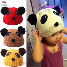 Gorro de punto de dibujos animados para bebé, gorros cálidos de punto para bebé, gorro Adorable de Panda, gorros bonitos para niños, accesorios de fotografía 2024 - compra barato