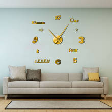 DIY Giant Clock Watch Wall Clocks Horloge 3d Diy Acrylic Mirror Stickers Home Decoration Living Room Quartz Big Needle Hands 2024 - buy cheap