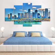 Diamond Wall Painting Miami Florida City Picture Scenery 5D 5 Pcs Full Round Drill Cross Stitch Beadwork Home Decor Embroidery 2024 - buy cheap