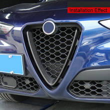QHCP Front Grille V Shape Frame Cover Trim Real Carbon Fiber Decorative Sticker For Alfa Romeo Giulia Stelvio Exterior Accessory 2024 - buy cheap