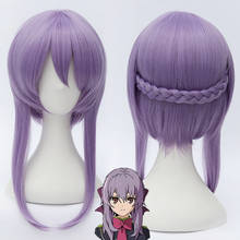 Owari No Seraph of The End Hiiragi Shinoa Purple Braid Role Play Cosplay Heat Resistant Synthetic Hair Halloween Party + Wig Cap 2024 - buy cheap