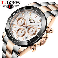 LIGE-reloj analógico de acero inoxidable para hombre, accesorio de pulsera resistente al agua con cronógrafo, complemento Masculino deportivo de marca de lujo con diseño moderno y calendario 2024 - compra barato