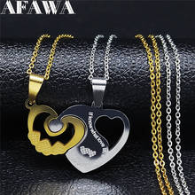 Collar de acero inoxidable con forma de corazón para hombre y mujer, joyería de pareja, Color dorado y plateado, 2 uds., NXH23S01 2024 - compra barato