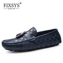 FIXSYS High Quality Mens Tassel Loafers Summer Slip-on Flat Moccasins Breathable Plaid Boat Shoes Male Lightweight Driving Shoes 2024 - buy cheap