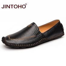 JINTOHO New Men Genuine Leather Shoes Fashion Male Leather Shoes Casual Men Shoes Slip On Men Loafers Summer Moccains 2024 - buy cheap