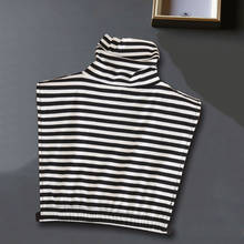 Воротник-водолазка, искусственная блузка в полоску с воротником-стойкой, черный, белый, свитер со съемным воротником 2024 - купить недорого