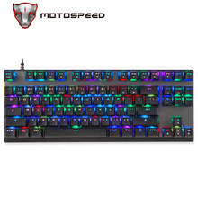 MotoSpeed-Teclado mecánico profesional CK82 para juegos de ordenador, retroiluminación LED RGB con cable USB, 87 teclas, para juegos de Esports 2024 - compra barato