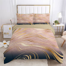 Juego de cama 3D Manta/edredón fundas de almohada de lujo juego de cama reina rey doble tamaño nórdico mármol rosa 2024 - compra barato