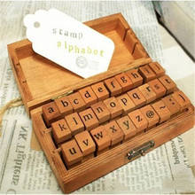 30pcs Retro Alphabet Letter Uppercase Lowercase Wooden Rubber Stamp Set Craft Stamps for Scrapbooking 2024 - buy cheap