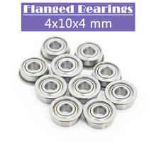 MF104ZZ Flange Bearing 4*10*4 mm ( 10 PCS ) Miniature Flanged MF104 Z ZZ Ball Bearings 2024 - buy cheap