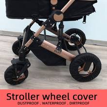 2 pçs capa de roda de carrinho de bebê à prova de poeira protetor de pneu de cadeira de rodas infantil carrinho de bebê roda anti-sujo oxford pano caso 2024 - compre barato