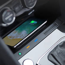 Зарядное устройство для телефона 15 Вт, автомобильное беспроводное зарядное устройство для Volkswagen Tiguan MK2 Tiguan Allspace Tharu 2017-2021, панель для быстрой зарядки 2024 - купить недорого