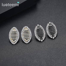 LUOTEEMI-pendientes de Zirconia cúbica para mujer, aretes con pasador ovalado de insectos, de lujo, para boda y fiesta, de doble Color, nuevo diseño 2024 - compra barato