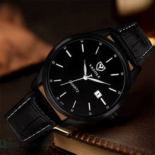 Новые наручные часы Мужские часы Бизнес платье Стиль наручные часы PU кожаный ремешок мужские кварцевые часы для мужчин часы с календарем 2024 - купить недорого