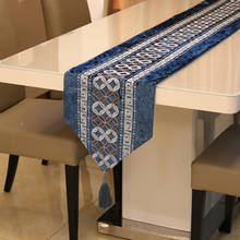 Modern Chinese Style Table Runner Embroidered Blue Table Flag Dining Table Shoe Cabinet Table Cover Party Wedding Decoration 2024 - buy cheap
