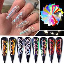 Adesivos de arte de unha de borboleta, decalques adesivos para decoração de manicure diy com 16 folhas 2024 - compre barato