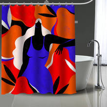 Шторы для душа на заказ, художественные женские цветные занавески из полиэстера, с прострочкой, с рисунком, для ванной комнаты, с крючком 2024 - купить недорого