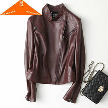 Leather Montone Genuine Jacket Women Short Slim 900% Real Natural Sheepskin Coat Female Spring Autumn Outwear LWL9492 2024 - buy cheap
