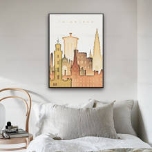 Edimburgo escócia skyline impressão em tela arte da parede poster imagem moderno quarto sala de estar decoração 2024 - compre barato