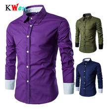 Men Shirt Spring New Brand Business Men's Slim Fit Dress shirt Male Long sleeve Striped Shirt camisa masculina Size M-3XL 2024 - buy cheap