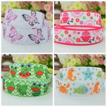 10 Yards 22mm 7/8" Butterfly frog cute Animal Printed grosgrain ribbon hair bow Headwear DIY hair accessories retail 2024 - buy cheap