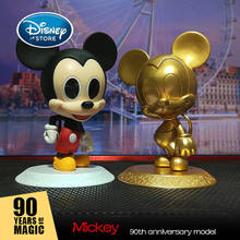 Figuras de acción de Disney para niña, 12CM, Mickey, 90 aniversario, recuerdo, periféricos de PVC, modelo de adorno de pastel de Mickey Mouse, juguete 2024 - compra barato