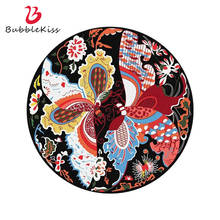 Bubble Kiss Round Carpets Chinese Style Printed Rugs Living Room Home Carpet Retro Butterfly Mat Non-Slip Bedroom Decor Area Rug 2024 - buy cheap