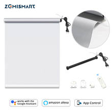 Zemismart-motor automático de persiana tubular, motor com protetor solar, para cortinas de tecido, smart life, tuya, alexa, google home, controle 2024 - compre barato