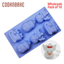 COOKNBAKE wholesale Christmas silicone mold for Cake Soap santa gypsum resin mould candy chocolate cake Decoration pack of 10 2024 - buy cheap