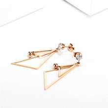 OUFEI Rose Gold Dangling Earrings For Women Stainless Steel Jewelry Woman Long Drop Earrings 2019 Jewelry Accessories 2024 - buy cheap