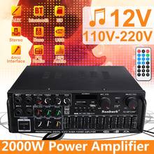 5.0 bluetooth 2 Channel 2000W Audio Power HiFi Amplifier 326BT DC 12V/220V AV Amp Speaker with Remote Control 4 Micro input 2024 - buy cheap