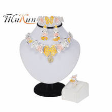 MUKUN 2020  Exquisite Dubai Women's Jewelry SetCrystal Necklace Earrings Ring Bracelet Trendy Nigerian Wedding Jewelry Popular 2024 - buy cheap