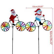 3D большой Снеговик Санта Клаус на велосипеде ветряная мельница ветер вертушка дворовый садовый Декор Рождественский подарок R9JD 2024 - купить недорого