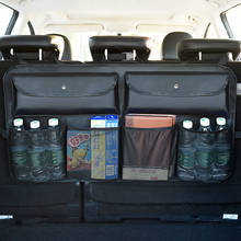 Eafc bolsa de couro, para organização do porta-malas, universal, multibolsos, para assento traseiro, para estilização do carro 2024 - compre barato