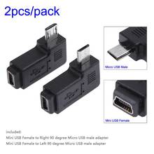 2pcs 90 Degree Mini USB Female to Micro USB Male Adapter Connector Mini USB Female to Right 90 Degree Micro USB Male Adapter 2024 - buy cheap