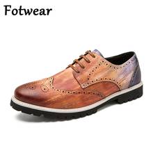 Zapatos Brogue de fiesta para hombre, calzado informal de negocios con cordón, zapatos de vestir de oficina para adulto, plataforma de boda, talla grande 46 45 2024 - compra barato