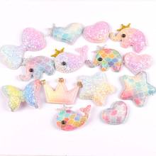 5 pçs tecido brilhante acolchoado remendos glitter apliques animais para artesanato roupas adesivos suprimentos diy grampos de cabelo ornamento cp2406 2024 - compre barato