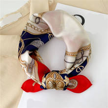 100% Natural Silk Scarf Women Design Print Foulard Neck Hairband Female Small Square Scarves Spring Kerchief Tie 2022 New 2024 - buy cheap