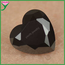 Gemas sintéticas negras con forma de corazón para joyería, accesorio con ajuste de cera 5A, Nano piedra de Color negro, ~ 10 3x3x10mm, venta al por mayor 2024 - compra barato