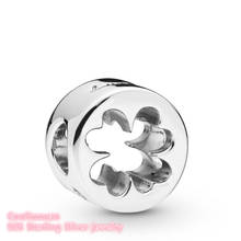 Spring 100% 925 Sterling Silver Clover Cut Out Charm Nature , Good Luck beads Fits Original Pandora bracelets Jewelry 2024 - buy cheap