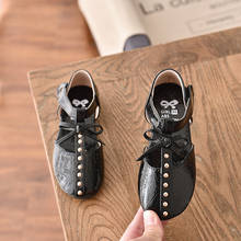 New Fashion Summer Glossy Leather Bowtie Rivet Childrens Sandals Girls Kids Soft Bottom Beach Shoes 3 4 5 6 7 8 9 10 11 12 Years 2024 - buy cheap