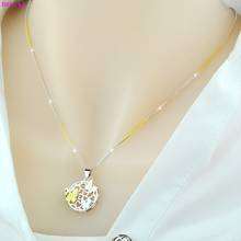 BOCAI-collar de plata de ley 100% auténtica S925 para mujer, colgante de Color dorado puro, cadena de cuello elegante 2024 - compra barato