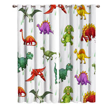 Cortinas com janela de dinossauro fofo de animal de desenho animado cortinas para quarto de crianças cortinas para casa para sala 2024 - compre barato