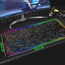 XGZ-alfombrilla de ratón con letras de Color RGB para Gaming, alfombrilla de escritorio con borde de bloqueo, personalizada, Anime, 900x400 / 800x300 Xxl 2024 - compra barato